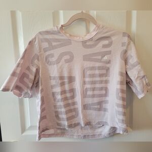 Adidas Light Purple Lavender Graphic Crop Top